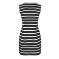 thumbnail image 4 of Lovskoo Womens T Shirt Short Mini Dress Striped Summer Dress Scoop Neck Sleeveless Tank Dresses Basic Bodycon Mini Dress Black, 4 of 7