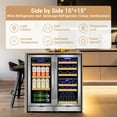 thumbnail image 3 of Tittla 15 Inch Dual Zone Wine Refrigerator and 15 Inch Beverage Refrigerator,Wine Cooler Holds 30 Bottles and 130 Cans for Kitchen Office, 3 of 10