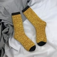 thumbnail image 5 of Vsdgher Gold Glitter Crew Socks for Men & Women, Breathable Casual Athletic Ankle Socks, 5 of 6