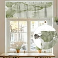 thumbnail image 7 of Sage Green Abstract Valances for Windows, 42 x 12in, Silver Marble Ripples Clouds Luxury Rod Pocket Kitchen Valance Curtain Light Filtering Window Treatments for Living Room Bedroom, 1 Panel, 7 of 7