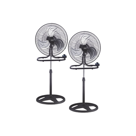 Ventilador 3 en 1 2 Piezas Pedestal Piso y Pared 3 Aspas Aerodinámicas 18 Pulgadas 80W de Potencia Rotación 180°