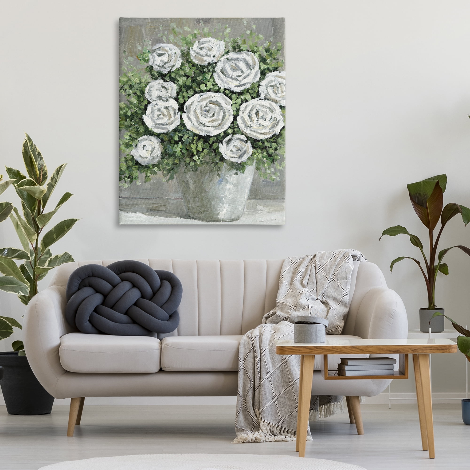 Stupell Industries Potted Ranunculus Blooms Botanical & Floral Painting Gallery Wrapped Canvas Art Print Wall Art, 36 x 48