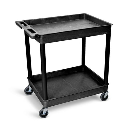 Luxor 24  x 32  Two Shelf Tub Utility Cart - Black