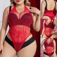 thumbnail image 2 of Gibobby Lenceria mujer sexy Bragas de satén para mujer, sexy, con costuras de cinta, sin espalda, lencería erótica(Rojo, Talla única), 2 of 5