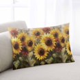 thumbnail image 2 of Sunflowers Throw Pillow Cover 20 x 26 Inch Decorative Pillow Cover Abstract Oil Painting Red Yellow Floral Plant Lumbar Pillowcase Seasonal Rectangle Cushion Case for Couch Sofa Bed Living Room, 2 of 7