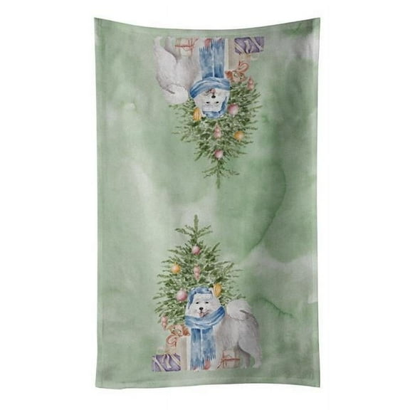Carolines Treasures CK8202KTWL 25 x 15 in. Unisex Christmas Samoyed No.2 Kitchen Towel, Multi Color