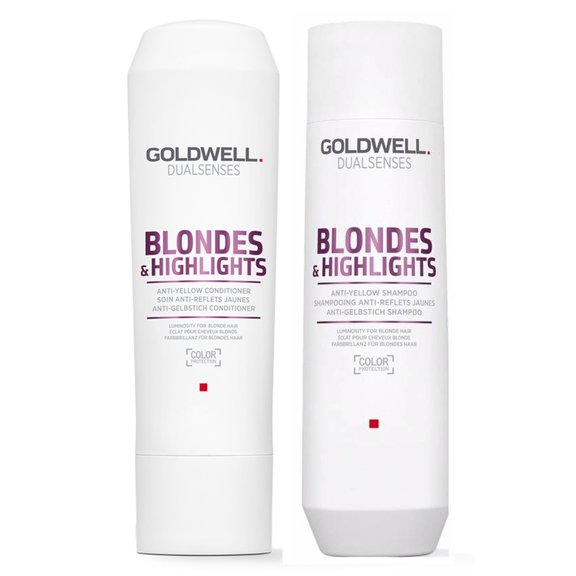 Set B , Goldwell Kit -Dualsenses Blonde and Highlights Anti-Yellow Shampoo & Conditioner Hair Kit