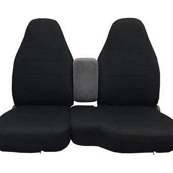 F286 2002-2003 Ford Ranger 60/40 Split Seat with Opening Center Console in Black Twill