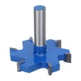 thumbnail image 3 of 45# Carbon Steel T Router Bit, 12mm Shank 6 Edge T Type Cutter, 12x65x10mm For Grooving Wood Woodworking, 3 of 8