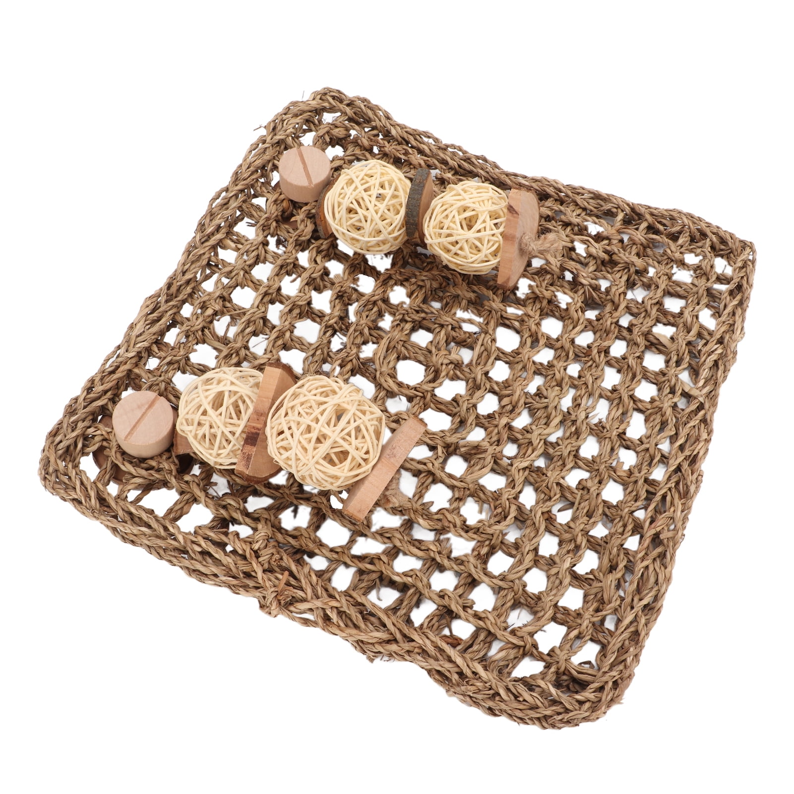 LAZIOEGR Natural Seagrass Pet Mat 13 inches / 33 cm Woven Teeth Grinding Chew Toy Activity Play Board Cage Protector for Rabbits Guinea Pigs Chinchillas Bunnies Small Animals