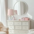 thumbnail image 3 of 2 Pack 15" Hand-Blown Glass Table Lamp Set, Blush Pink Velvet Shade, Pearlized Swirling Cloud Base, Small Accent Lamp(Bulb Not Included), 3 of 8