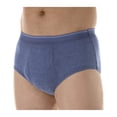 thumbnail image 2 of 3-Pack Men's Super Absorbency Washable Reusable Bladder Control Briefs Grey 3X (Waist 46-48), 2 of 5