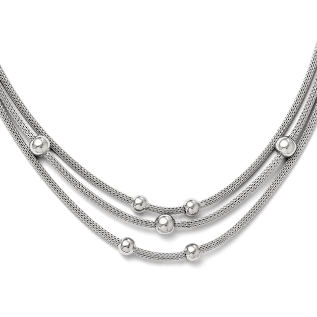 Pendentif Breloque Collier en Maille Perlée en Argent Sterling 925