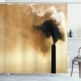 thumbnail image 1 of Ambesonne Industrial Shower Curtain, Heavy Smoke Chimney View, 69"Wx70"L, Pale Brown and Black, 1 of 3