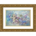 thumbnail image 1 of Zareckaye, Tatiana 32x22 Gold Ornate Wood Framed with Double Matting Museum Art Print Titled - White Butterflies on Flowers, 1 of 4