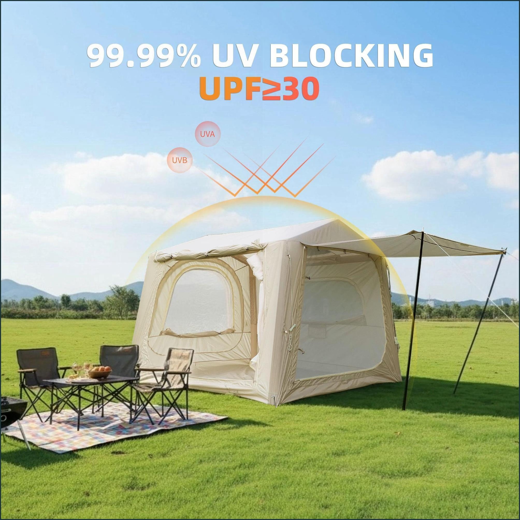 Tents | Tienda de Campaña | 4-6 Person 4 Season Inflatable Tent for Camping Tailgating | oxford fabric