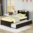 Furniture for Small Room Wood Twin Trundle Bed with Storage and