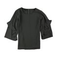 thumbnail image 1 of Alfani Womens Zip-Back Ruffled Blouse, Green, X-Large, 1 of 1