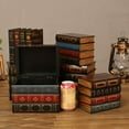 thumbnail image 6 of Hometravel Vintage Style Faux Book Decor Box, Wooden Simulation Book Organizer with Lid, Decorative Storage Box for Jewelry and Trinkets, Large Size Book Model for Shelf and Desk, 6 of 7