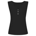 thumbnail image 5 of USSUMA Buttons Ribbed Workout Tank Summer Tops for Women 2022 Trendy Sport Solid Color Womens Tunic Tops V Neck Basic Shirts Tees Sleeveless Dressy Blouses for Women, 5 of 8
