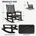 thumbnail image 2 of YUSAZENS Lumber Rocking Chair Outdoor HDPE High Back Porch Rocker Chairs for Adults All Weather Resistant Furniture for Patio Garden Deck Black, 2 of 9