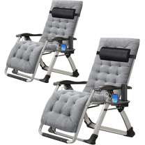 Slsy 2 Pack Zero Gravity Chair, Adjustable Reclining Lounge Chair with Removable Cushion, Headrest, Cup Holder for Indoor Outdoor, Supports Over 440lbs