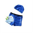 thumbnail image 1 of 2pcs/set For 1-12 Years Old Boy Polyester Swimming Trunks Cartoon With Swimming Cap Swimming Set, 1 of 8