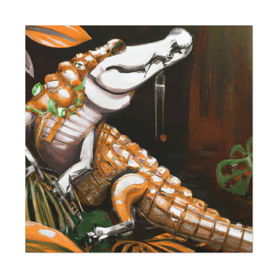 Crocodile in Rococo. - Canvas