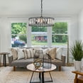thumbnail image 3 of LNC Ballet 3-Light Modern/Contemporary Crystal Round Chandelier,Indoor Lighting for Living Room, Dining Room, Foyer,L15.5"xW15.5"x H6.5", 3 of 13