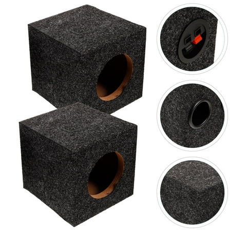 BRIGHTFUFU 1 Pair Sealed Subwoofer Enclosure for Enhancing Audio Quality Black Wood