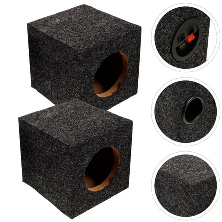 BRIGHTFUFU 1Pair Universal Fit Ported Subwoofer Enclosure Black Carpeted Box for Car Audio Upgrade