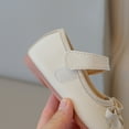thumbnail image 4 of GiLiling Girls Mary Jane Ballet Flats, Bowknot Adjustable Strap Shoes with Soft Rubber Sole, Closed-Toe PU Leather Dress Shoes for Weddings Parties Everyday Wear (White, 2-2.5 Years), 4 of 8