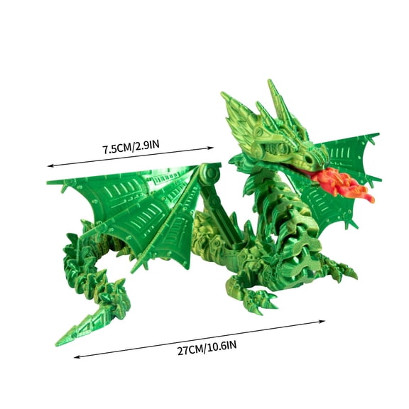Articulated 3D Printed Dragon Model Flexible Fantasy Creature Display Figurine for Home Office