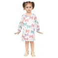 thumbnail image 2 of Girls' long-sleeved dress Bows and Small Flowers Girls' A-line dress with ribbed cuffs Soft and comfortable, 2 of 6
