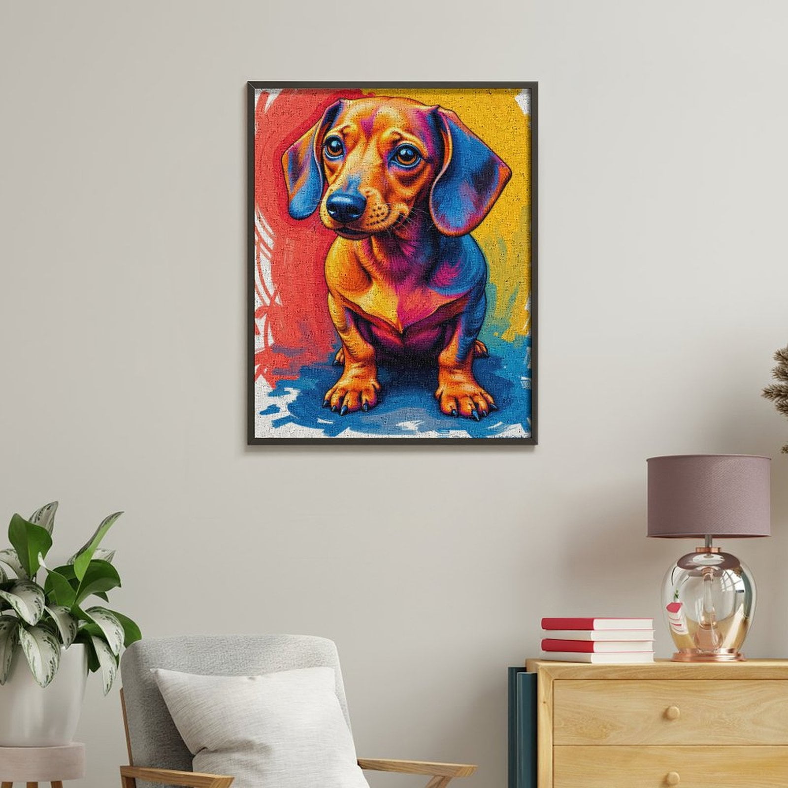 Paint by Numbers Kit for Adults, Colorful Dachshund Art Illustration Paint by Numbers, Easy Paint by Numbers Kit for Adults Beginner, DIY Adult Paint by Number Kits on Canvas, Home Decor