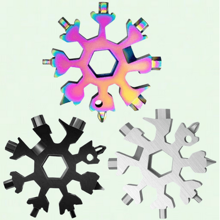 3 Pack 18 In 1 Snowflake Multitool Stainless Steel Snowflakes MultiTool with Bottle Opener/Flat Phillips Screwdriver/Wrench Great Christmas Gift