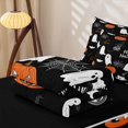 thumbnail image 5 of Erosebridal Spooky Animal Pumpkin Zipper Twin Comforter Sets with Fitted Sheet and 2 Pillowcases, Happy Halloween Zipper Bedding Set for Boys Girls, Black Orange White, Black Reversible, 5 of 7