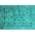 thumbnail image 1 of Ahgly Company Machine Washable Indoor Rectangle Oriental Turquoise Blue Industrial Area Rugs, 8' x 12', 1 of 4