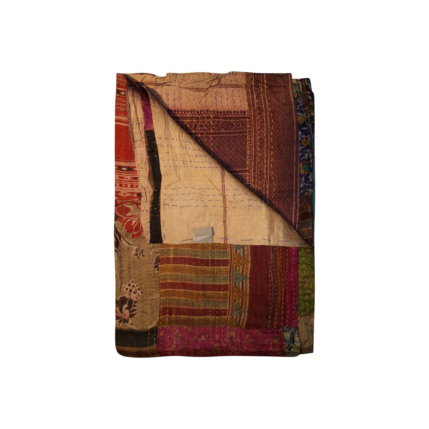KANTHA SILK THROW BLANKET 50"X70