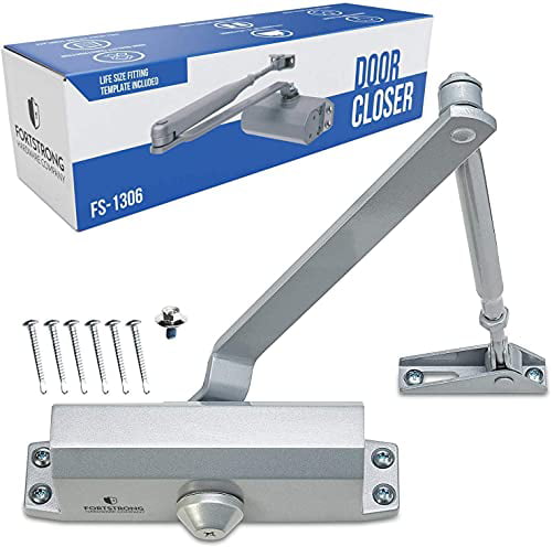 2x Aluminum Commercial Door Closer Two Independent Valves Control Sweep  45-65KG 