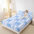 thumbnail image 3 of Erosebridal Dreamy Princess Bowknot Kids Full Size Sheets,Blue Cute Bowtie Print Bed Sheets For Bow Lover 4 Pieces, 3 of 6