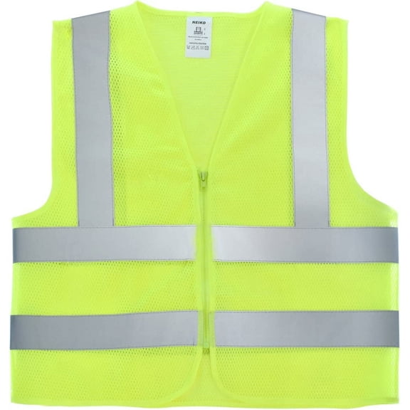 Neiko 53960A High-Visibility Safety Vest with Reflective Strips for Emergency, Construction, and Safety Use, Neon Yellow, XXX-Large