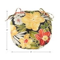 thumbnail image 5 of Greendale Home Fashions Aloha Black Floral 15 in. Round Outdoor Reversible Bistro Seat Cushion (Set of 2), 5 of 8
