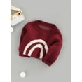 thumbnail image 3 of Bagilaanoe Toddler Baby Girl Boy Knitted Sweater Sweatshirt Long Sleeve Jumper Rainbow Print Pullover 6M 12M 1T 2T 3T 4T 5T 6T Kids Fall Tops, 3 of 9