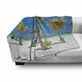 thumbnail image 3 of Tropical Soft Flannel Fleece Blanket, Beach Beds Among Palm Trees Paradise Coast Holiday Summer Ocean Sunbathing Picture, Cozy Plush for Indoor and Outdoor Use, 50" x 70", Multicolor, by Ambesonne, 3 of 6