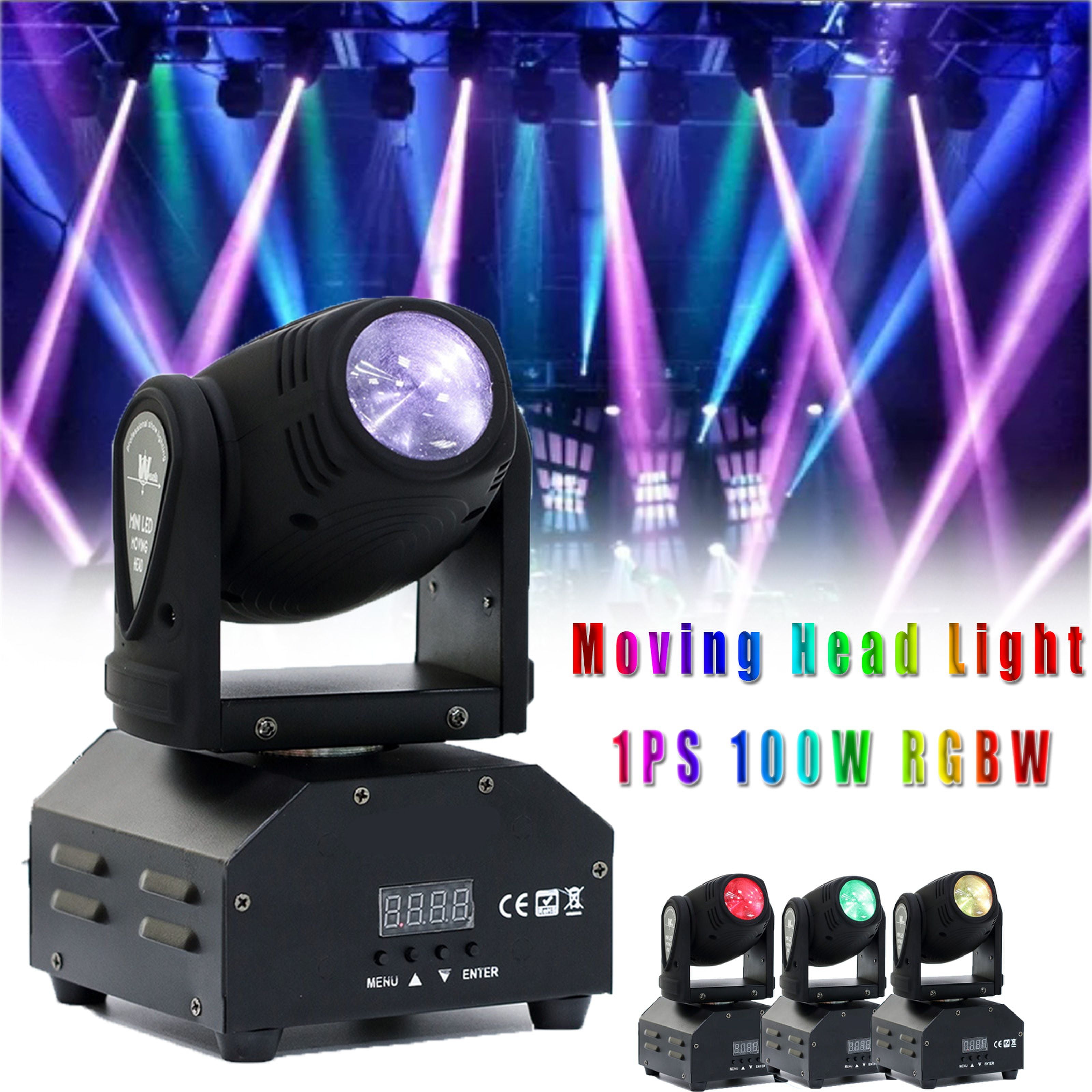 Mini Moving Head DJ Lights RGBW Beam DMX Stage Lights Sound Activated