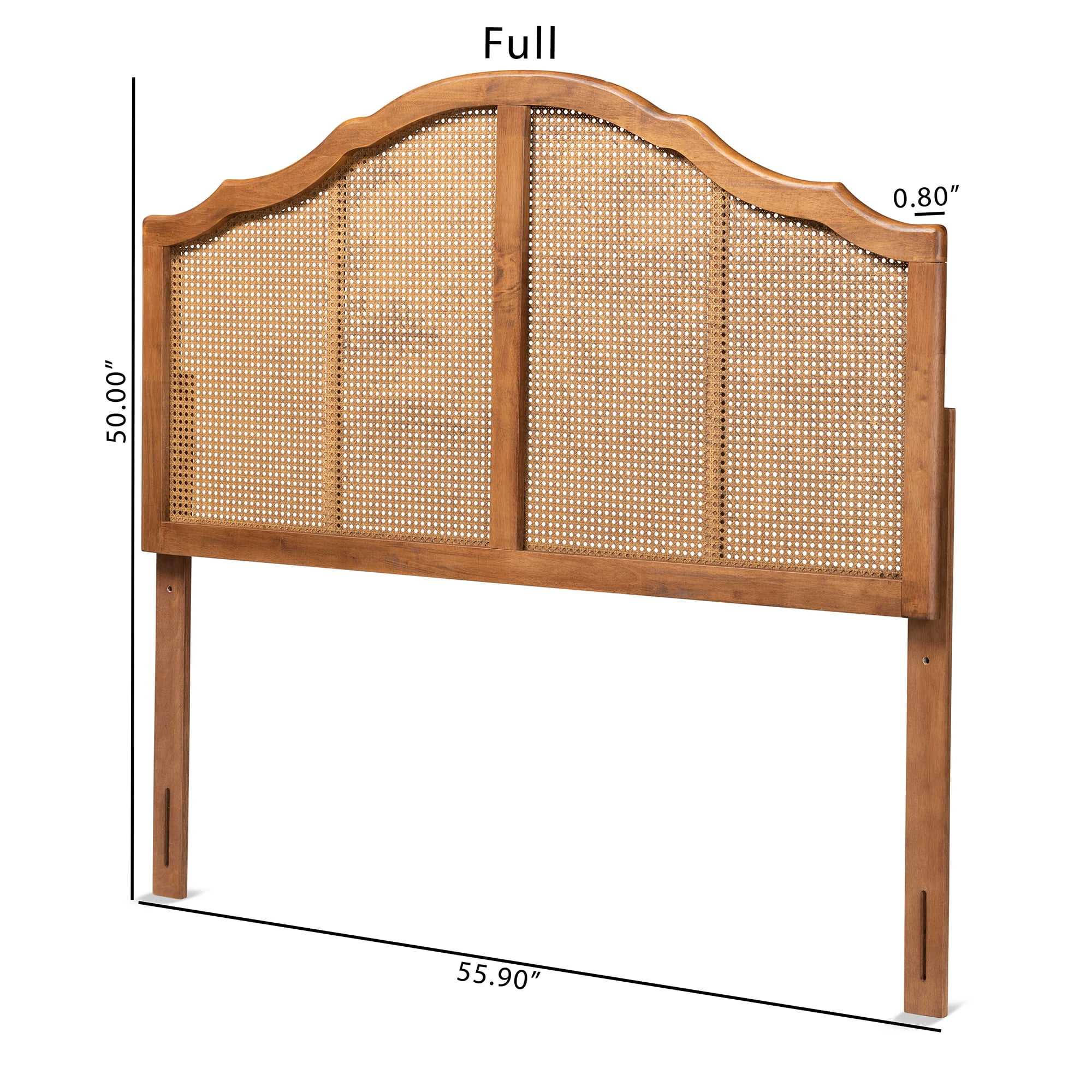 Baxton Studio Iris Classic Wood Back Support Synthetic Headboard, King, Ash Walnut