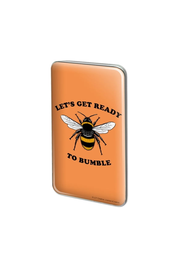 Let's Get Ready to Bumble Bee Rumble Funny Humor Metal Rectangle Lapel Hat Pin Tie Tack Pinback