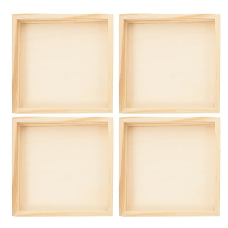

Gymnture 4Pcs Unfinished Wood Serving Tray Professional Wood Trays for Block Puzzle