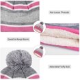 thumbnail image 3 of Uarter 3 Pcs Kids Hat Scarf Gloves Set Warm Knitted Winter Set with Fleece Lining for 3-6 Years Old Girls，Pink, 3 of 8